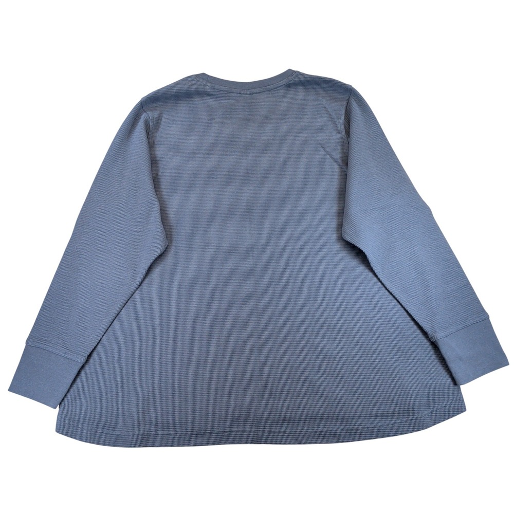 Duluth Trading Co Womens 2X Blue Waffle Knit Long Sleeve Thermal Tee 80283 - Picture 2 of 6